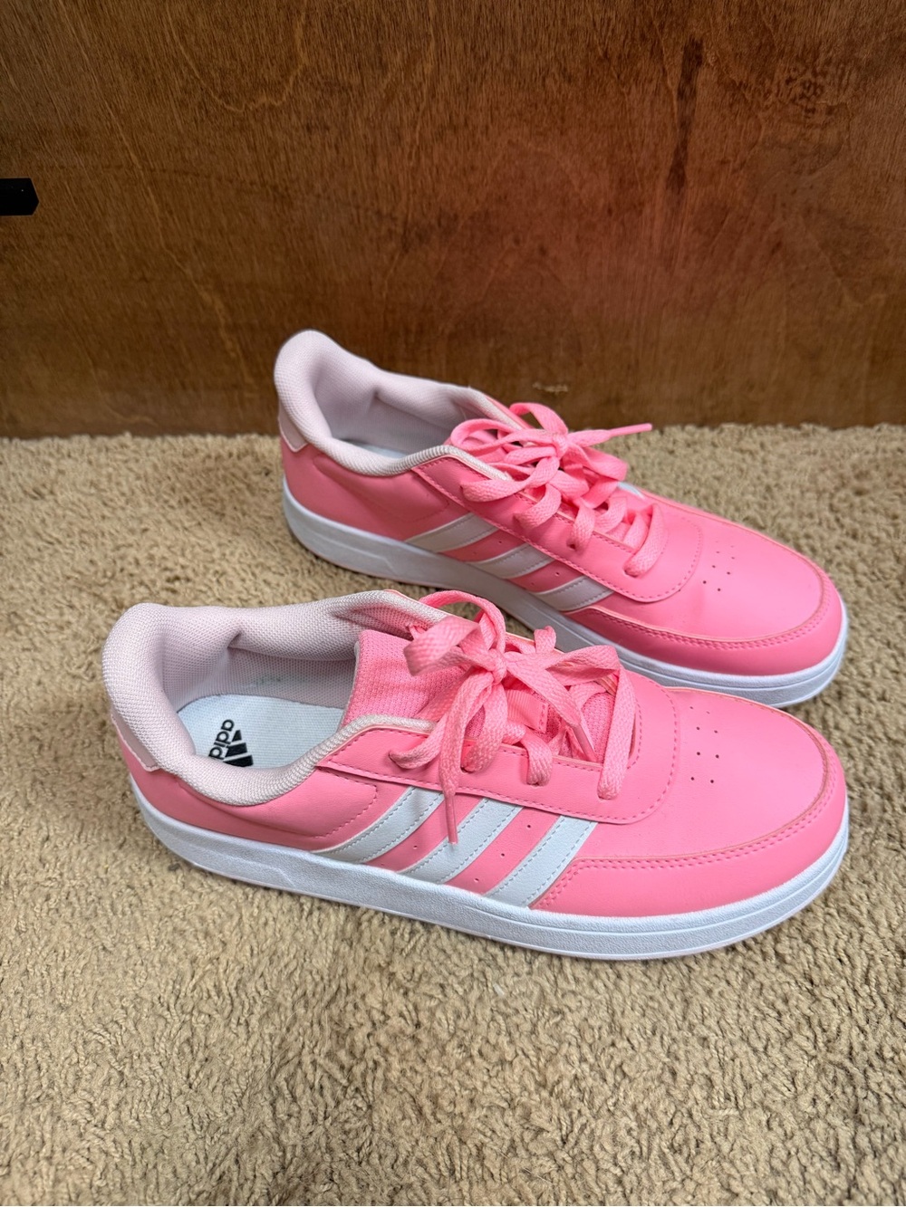 adidas Kids Pink and White Low-Top Sneakers